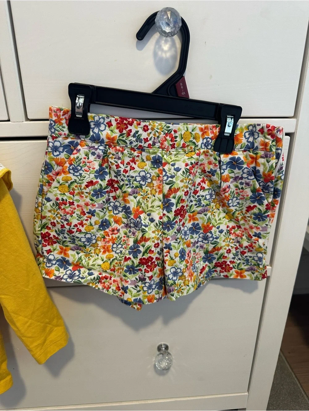 Janie and Jack Mustard Yellow Ruffle Top with Floral Shorts Set